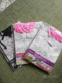 Set 9 borsine di carta da colorare