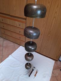 Campane tibetane in sospensione set 5 pezzi
