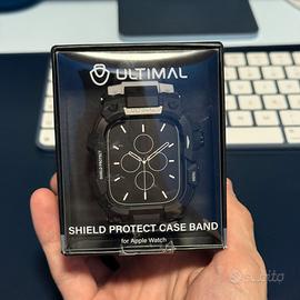 Cinturino+case per apple watch 46mm grigio/nero