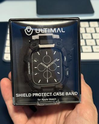 Cinturino+case per apple watch 46mm grigio/nero