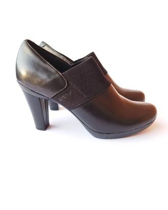 Scarpa Donna Tacco Alto Geox TG 35 Pelle Black 35