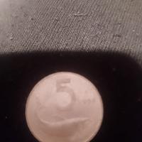 moneta italiana 5 lire 1954
