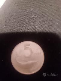moneta italiana 5 lire 1954