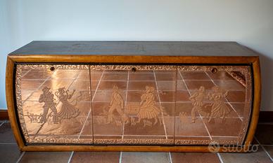 Credenza per liquori con vano bar a ribalta