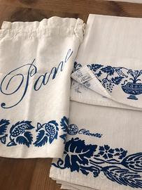 Sacchetto portapane e strofinacci con stampe romag