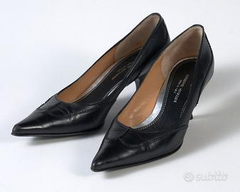 scarpe decollete' donna pelle nera 37