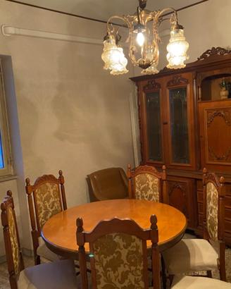 Sala da pranzo vero legno antica vintage sedie