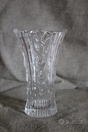 Vaso vetro vintage Borgonovo "Elena" motivo rose