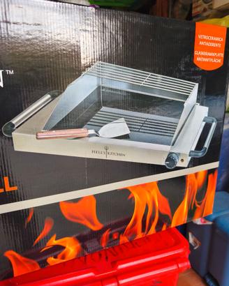 Griglia elettrica su vetro ceramico, nuova