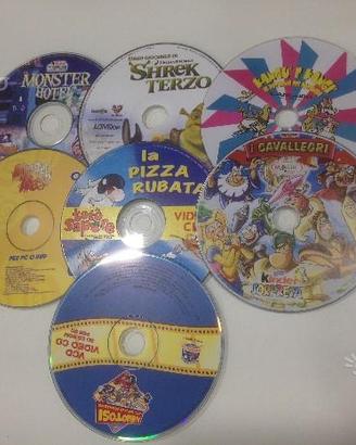 Blocco di 7 cd-rom giochi e cartoni animati