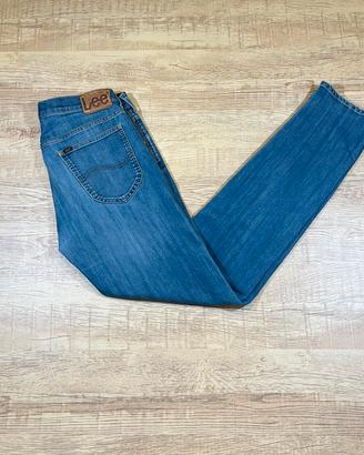 Jeans Lee Uomo W34 L36 Blu Denim Straight Fit