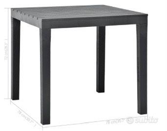TAVOLO RESINA 78x78x72 ANTRACITE