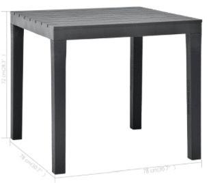 TAVOLO RESINA 78x78x72 ANTRACITE