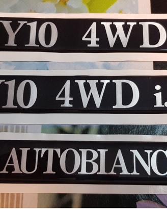 Autobianchi Y10 4WD i.e. 4x4  targhette adesive  l