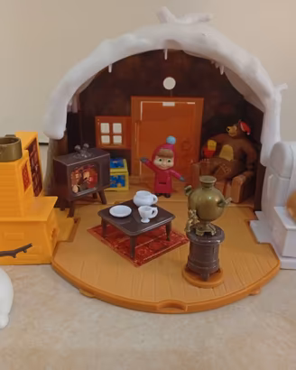 Playset Casa Inverno Masha e Orso (Set completo)