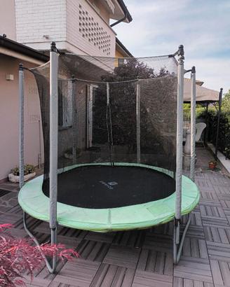 Trampolino elastico Ø240cm con rete di protezione