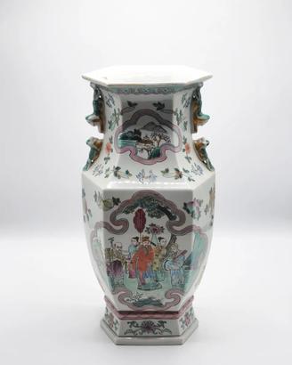 Vaso Esagonale in Porcellana con Anse – Cina, XX 