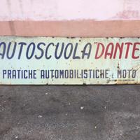 Insegna smaltata anni 50' Autoscuola Dante