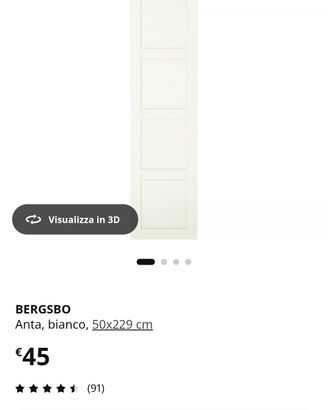 Ante armadio Ikea 50x229 solo ritiro a mano
