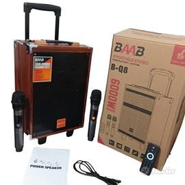 Cassa bluetooth portatile karaoke 6000 watt pmpo 
