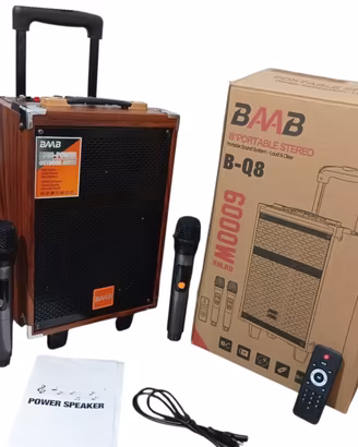 Cassa bluetooth portatile karaoke 6000 watt pmpo 