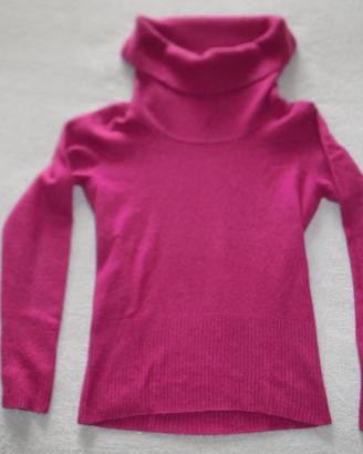Maglione dolcevita rosa donna