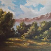 Dipinto con paesaggio