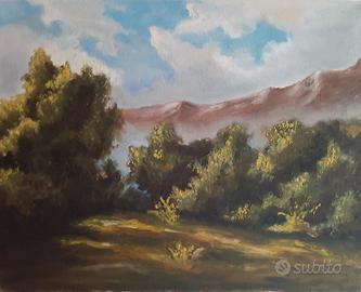 Dipinto con paesaggio