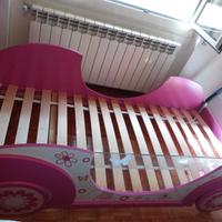 Letto automobile 200x90, bambina grande, barriere
