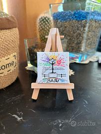 Mini Tela Lungomare Bari 5x5cm – Dipinta a mano 🎨