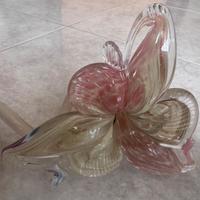 Fiore rosa vetro di murano