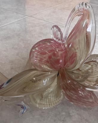 Fiore rosa vetro di murano