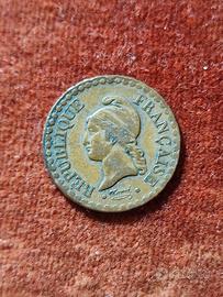 moneta francese 1 c. 1848