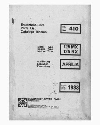 Catalogo in PDF ricambi motore Aprilia MX e RX 125