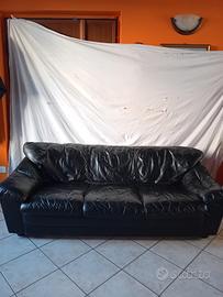Divano letto nero in vera pelle Divani&Divani