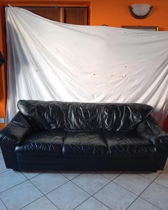 Divano letto nero in vera pelle Divani&Divani