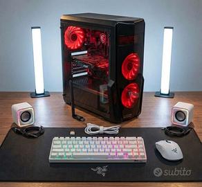 Postazione gaming completa PC, mouse,tastiera ecc