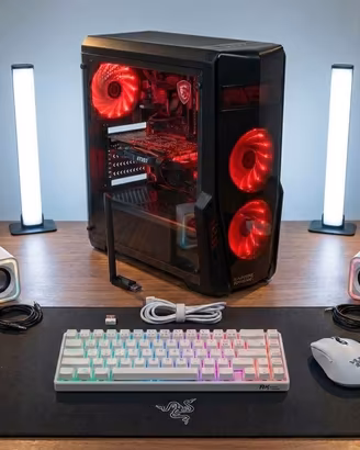 Postazione gaming completa PC, mouse,tastiera ecc