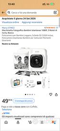 Macchina Fotografica Istantanea per Bambini