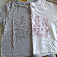 2 t-SHIRT aeropostale grigia e bianca taglia S