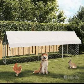 Gabbia per Cani da Esterno con Tetto 400x100x150 