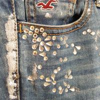 jeans dell' anno, con strass e glitter, tg. S