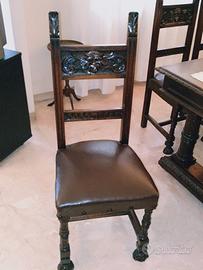 6 sedie antiche + poltrona capotavola 650 €