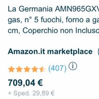 Cucina libera installaz. la Germania inox 5 fuochi