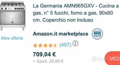 Cucina libera installaz. la Germania inox 5 fuochi