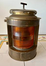 Fanale luce di via navale originale in ottone