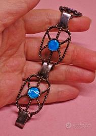 ARGENTO 800 bracciale vintage anni 70 smaltato