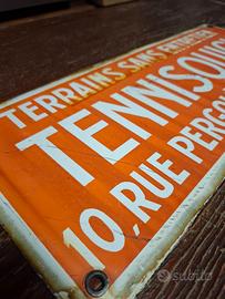 Insegna smaltata vintage tennis Paris