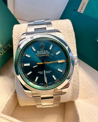 Rolex Milgauss 116400GV Dial Blu Vetro Verde