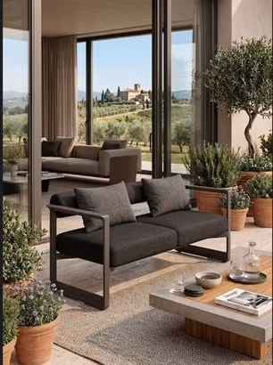 DIVANO BRUT-SOFA2 GRIGIO SCURO MAGIS